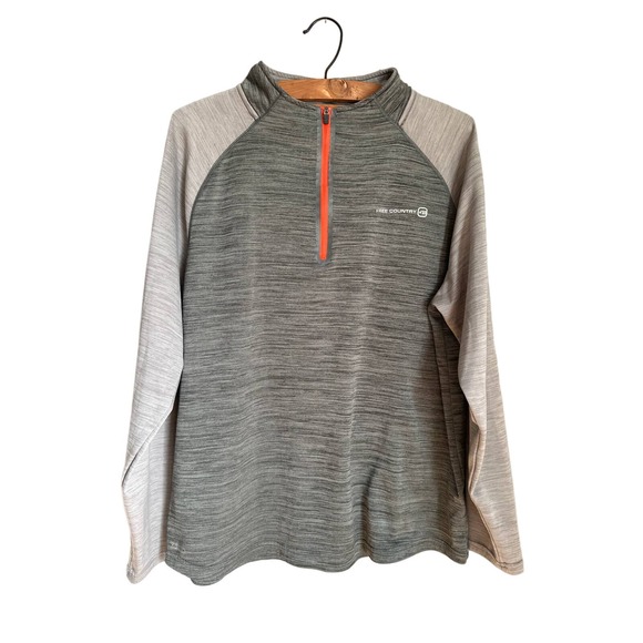 Free Country Womens Pullover Shirt Micro-Tech 1/4 Zip Long Sleeve‎ Gray Large - Picture 1 of 4